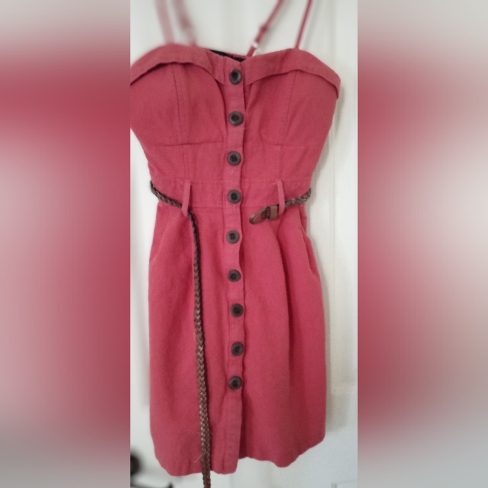 Juniors adjustable straps fitted summer dress